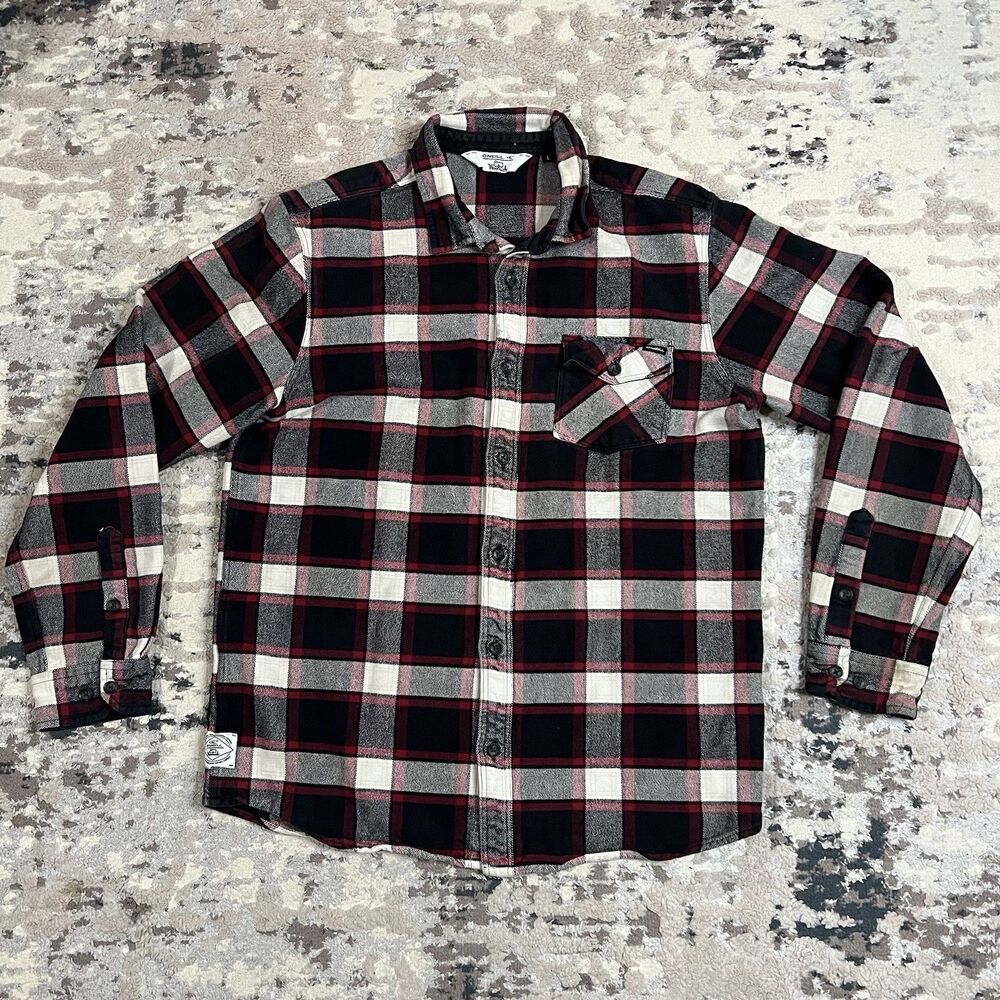 O’NEILL Theodore Woolrich Collab Plaid Flannel Button Up Shirt Mens Sz L Outdoor